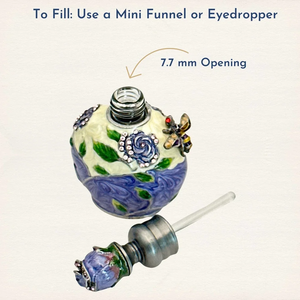 Evenchae Bee & Roses Glass Perfume Bottle, 6 ml, Empty - w/Gift Bag - Picture 5 of 14